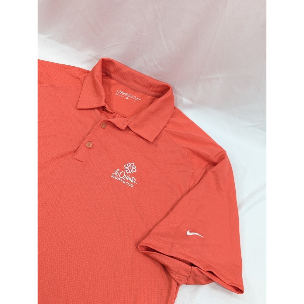 Nike Polo Shirt Mens L Pink Dri Fit Golf Performance La Quinta Resort & Club